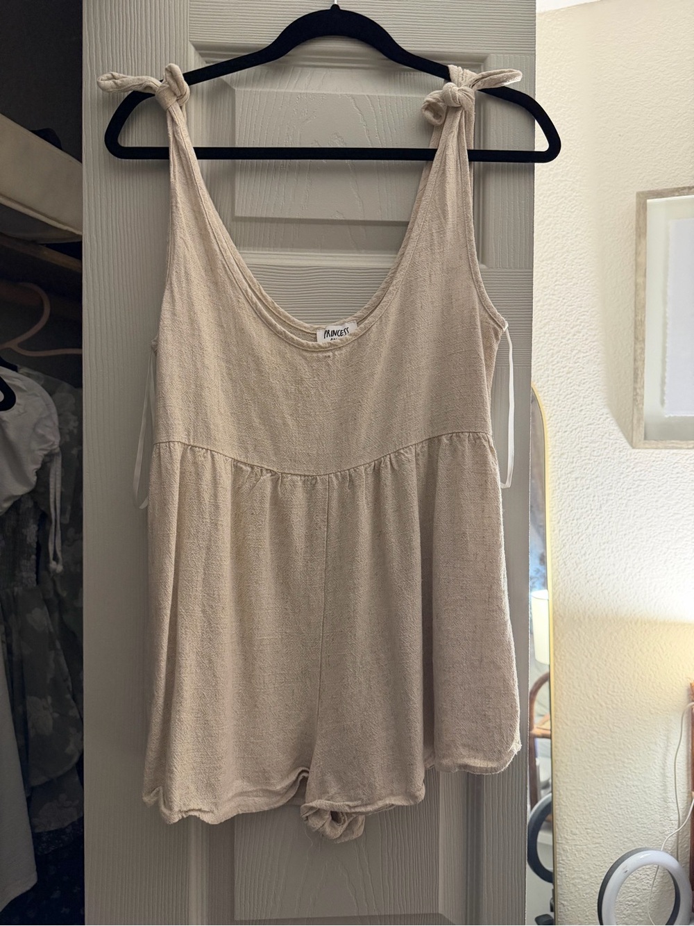 Princess Polly Tay Romper - Beige Size 6